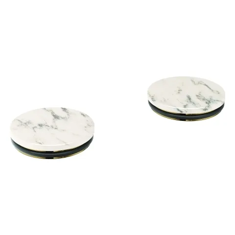 Einlagen Atrio Private Collection 48460, Material: White Attica Caesarstone Quarzverbundwerkstoff, für Knopfbetätigungen 20 595 und 20 589, chrom Einlagen Atrio Private Collection 48460, Material: White Attica Caesarstone Quarzverbundwerkstoff, für Knopfbetätigungen 20 595 und 20 589, chrom