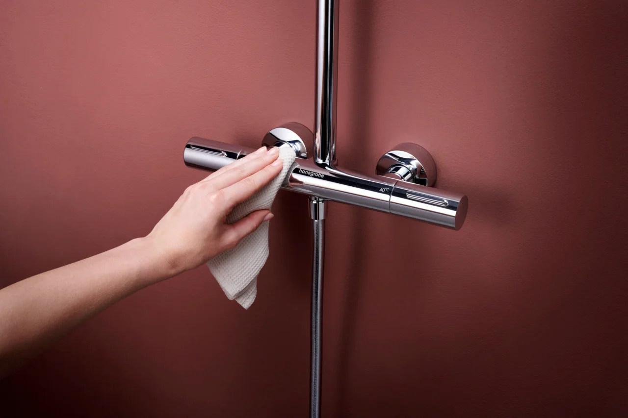 Hansgrohe Raindance Alive S Puro Showerpipe 300 1jet EcoSmart mit Thermostat, Chrom, 8 l/min, Aufputzinstallation Hansgrohe Raindance Alive S Puro Showerpipe 300 1jet EcoSmart mit Thermostat, Chrom, 8 l/min, Aufputzinstallation