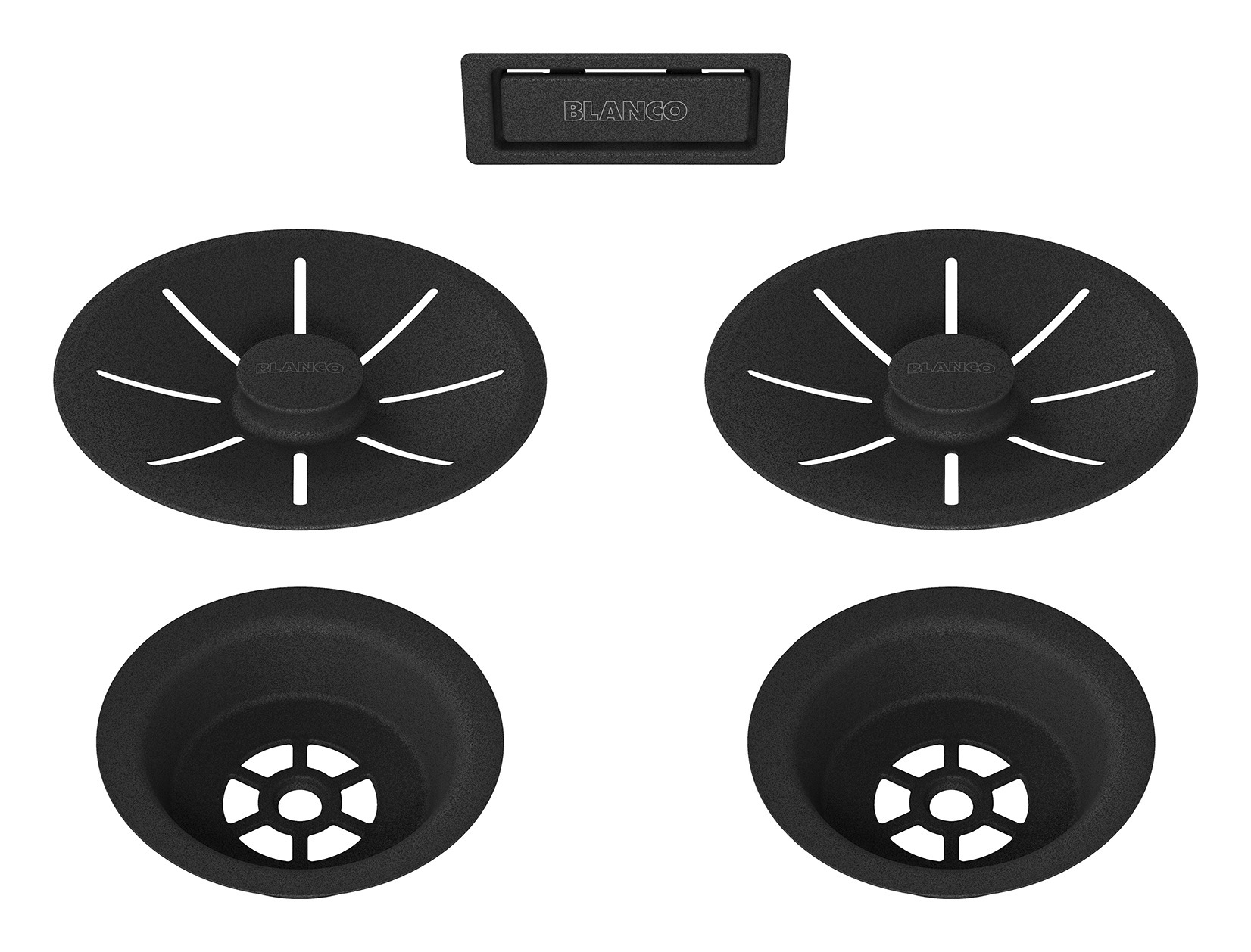 Ab- u. Überlaufset schwarz matt für Doppelbecken Ab- u. Überlaufset schwarz matt für Doppelbecken