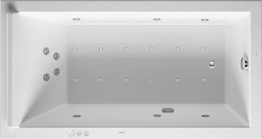Duravit Whirlwanne „Starck“ rechteck 1700 × 900 mm, Fußablauf mit Combi-System P, in Weiß Duravit Whirlwanne „Starck“ rechteck 1700 × 900 mm, Fußablauf mit Combi-System P, in Weiß