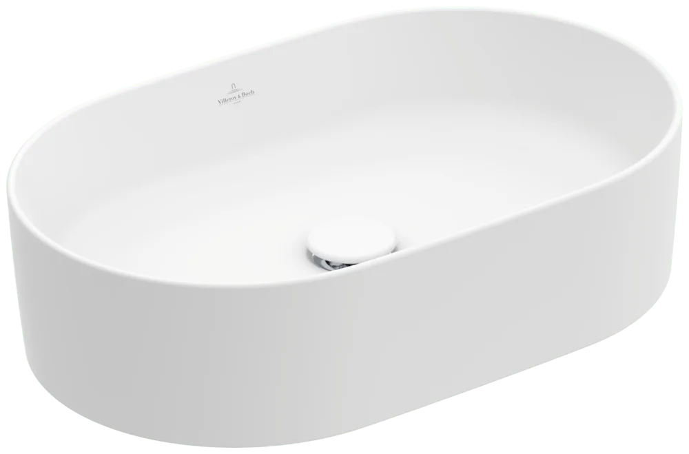 Villeroy & Boch Collaro Aufsatzwaschbecken 560x360mm Oval Stone White CeramicPlus