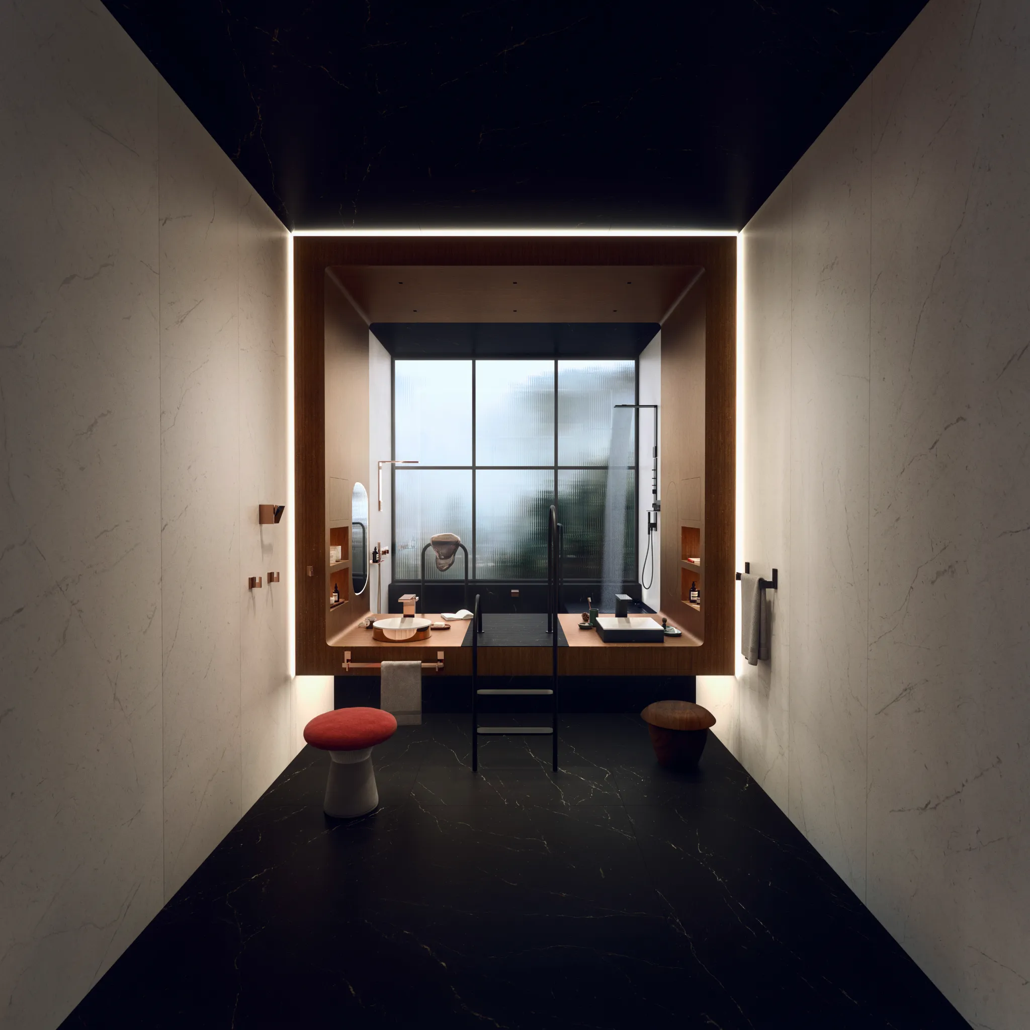 Hansgrohe AXOR MyEdition Mischer mit Platte 200 Amerikanischer Nussbaum Hansgrohe AXOR MyEdition Mischer mit Platte 200 Amerikanischer Nussbaum