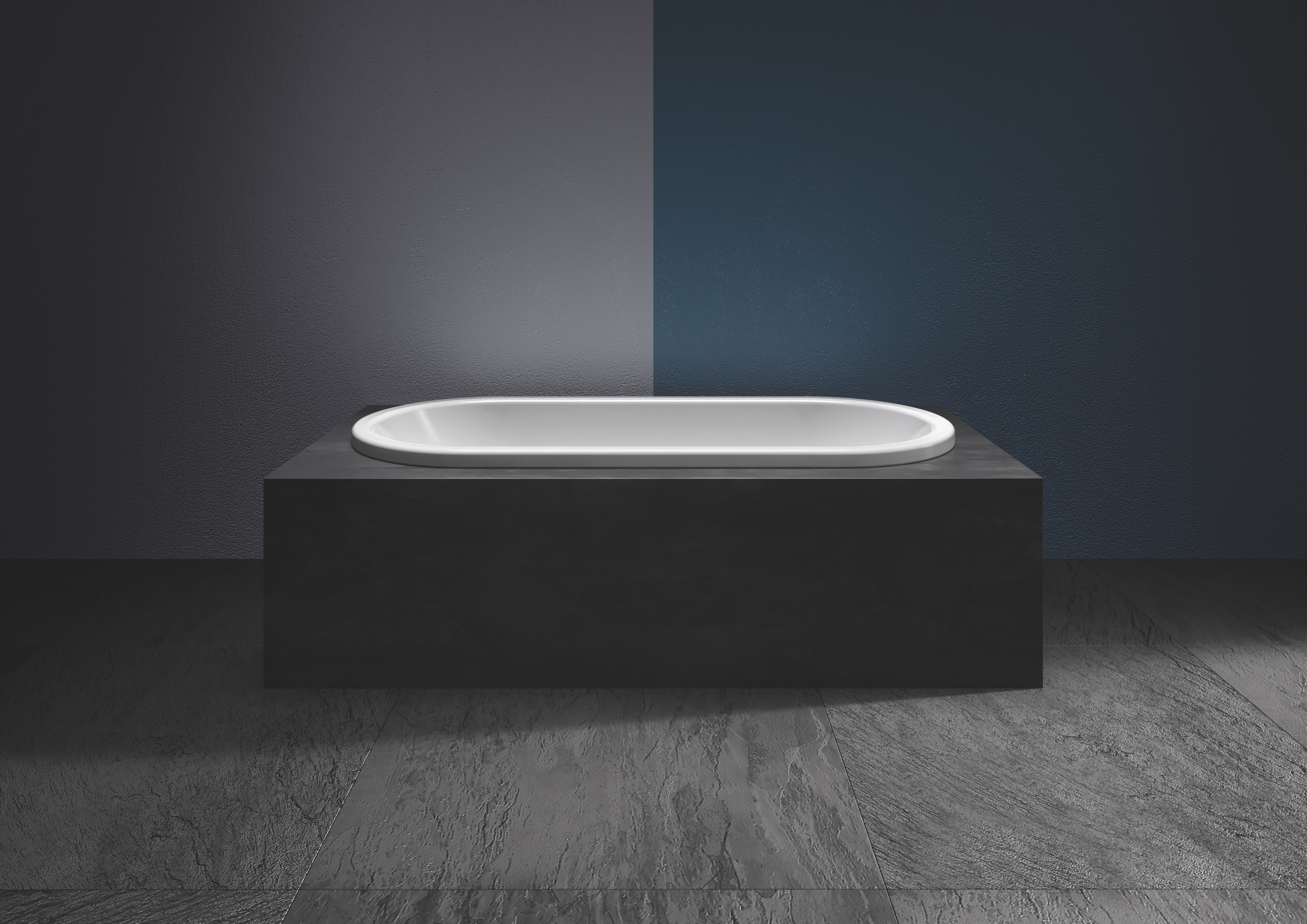 Kaldewei Badewanne „Centro Duo Oval“ oval 180 × 80 cm, mit Überlauf, ohne Wannenträger in alpinweiß