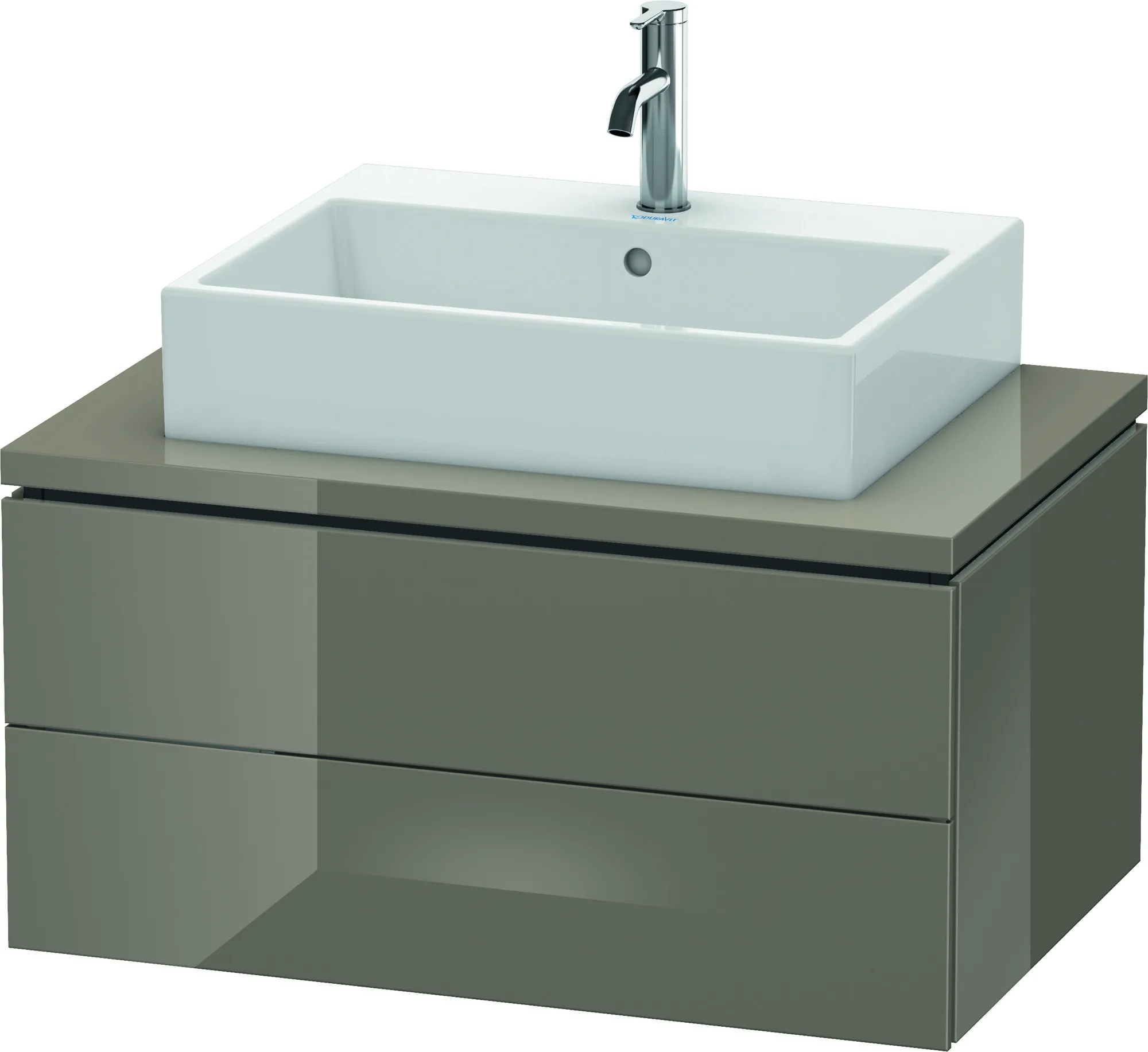 Duravit Waschtischunterschrank wandhängend „L-Cube“ 82 × 40 × 54,7 cm Flannel Grey Hochglanz