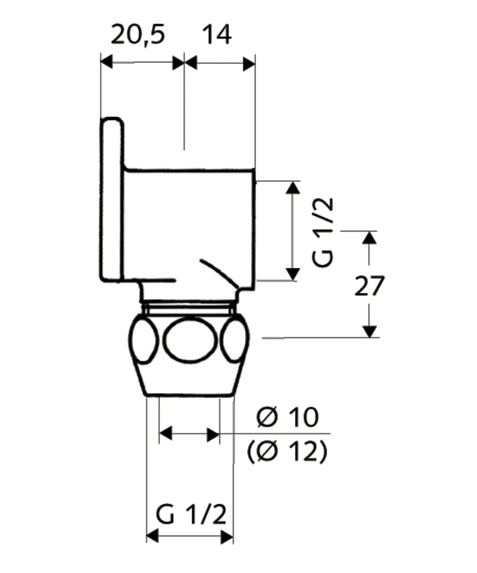 Wandscheibe, Ø 10 mm (DN 15 G 1/2 AG), DN 15 G 1/2 IG, chrom