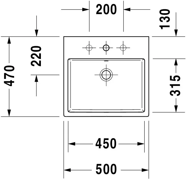 Wandwaschtisch „Vero Air“, mit Überlauf, Hahnlochposition mittig Wandwaschtisch „Vero Air“, mit Überlauf, Hahnlochposition mittig