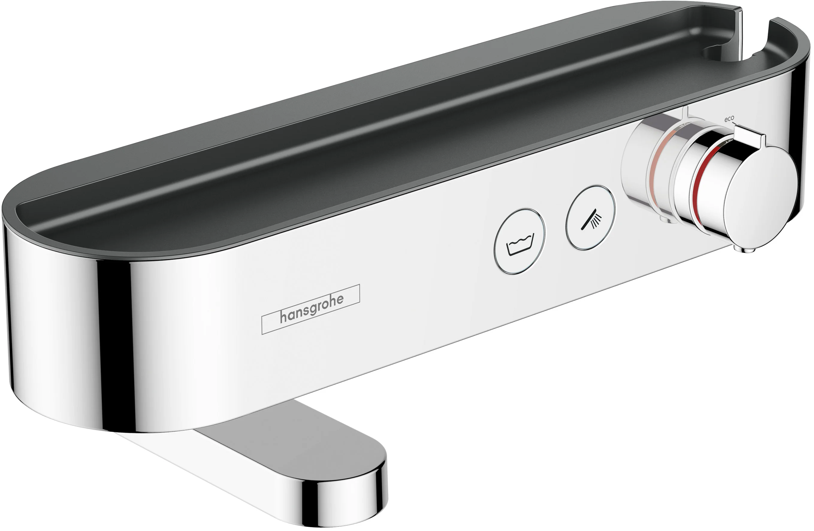 Hansgrohe ShowerTablet Select Wannenthermostat 400 Aufputz, Chrom - Schwenkbarer Wannenauslauf, 2 Verbraucher, Temperatur- und Volumensteuerung, max. Durchfluss 20,9 l/min bei 3 bar