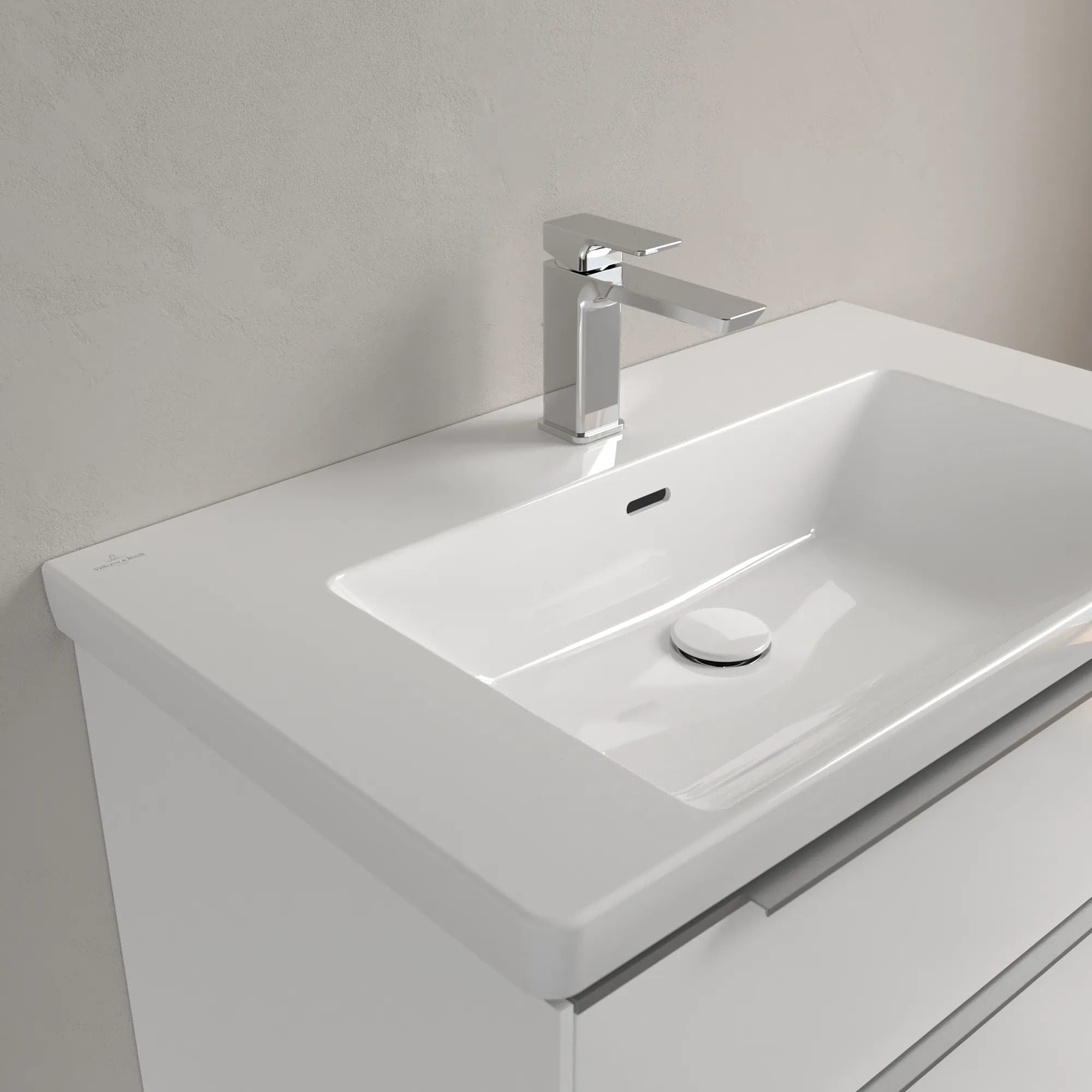 Villeroy & Boch Wandwaschtisch aus TitanCeram „Subway 3.0“ 800 × 470 × 165 mm, ohne Hahnlochbohrung, Hahnlochposition mittig in Weiß Alpin Villeroy & Boch Wandwaschtisch aus TitanCeram „Subway 3.0“ 800 × 470 × 165 mm, ohne Hahnlochbohrung, Hahnlochposition mittig in Weiß Alpin
