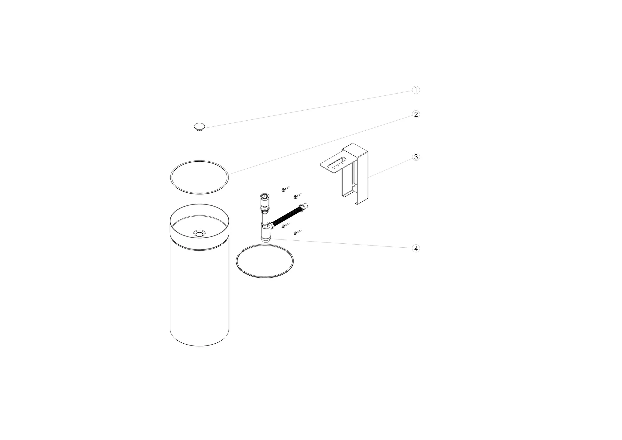 Waschbecken „KE-Serie“ 400 × 900 mm in Weiß / Mattschwarz, mit ProShield