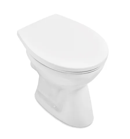 Tiefspül-WC spülrandlos O.novo 7618R0, 360 x 475 x 400 mm, Oval, bodenstehend, Abgang waagerecht, Weiß Alpin