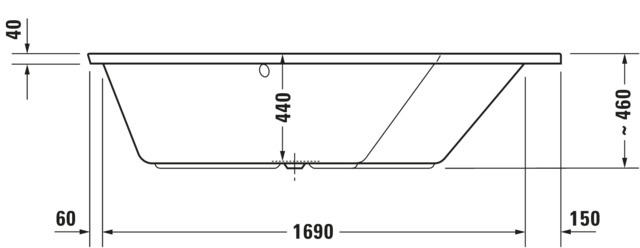 Duravit Badewanne „Paiova 5“ fünfeck 190 × 140 cm, rechts 