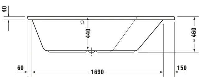 Duravit Badewanne „Paiova 5“ fünfeck 190 × 140 cm, rechts