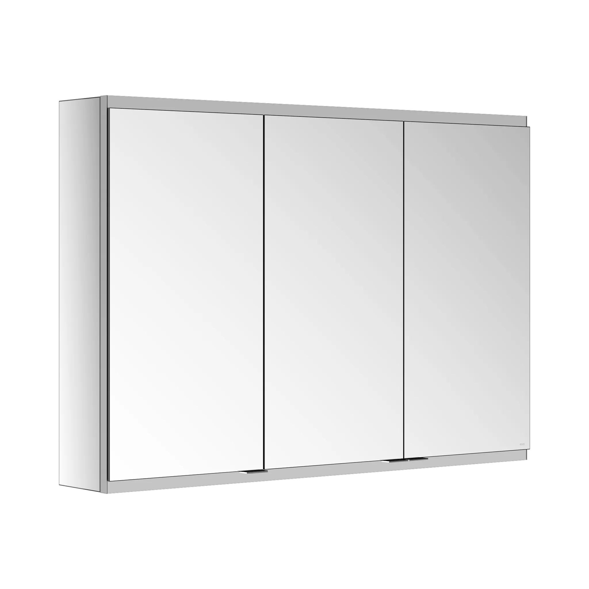 KEUCO Wandvorbau Spiegelschrank 3-türig „Royal Modular 2.0“ in Silber (eloxiert), Aufputz, ohne Beleuchtung, mit Steckdosen 1050 × 700 × 160 mm