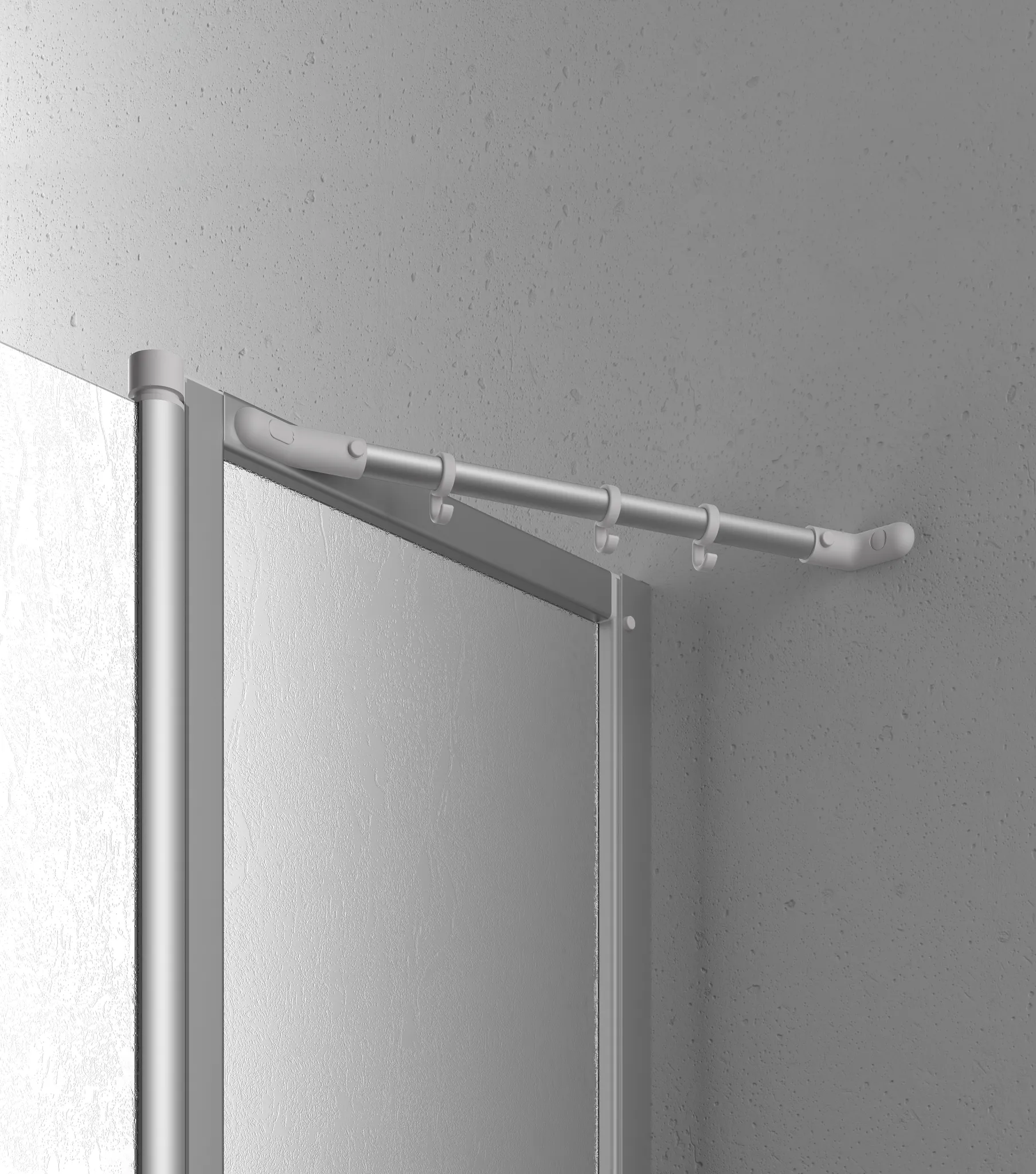 Kermi Duschdesign Viertelkreis-Duschkabine mit Pendeltüren mit Festfeldern für gleichschenklige Wannen „NOVA 2000“ Glas Kerolan Fontana, Profile Silber Mattglanz, BV: 775 - 800 mm WE: 785 - 810 mm H: 1850 mm