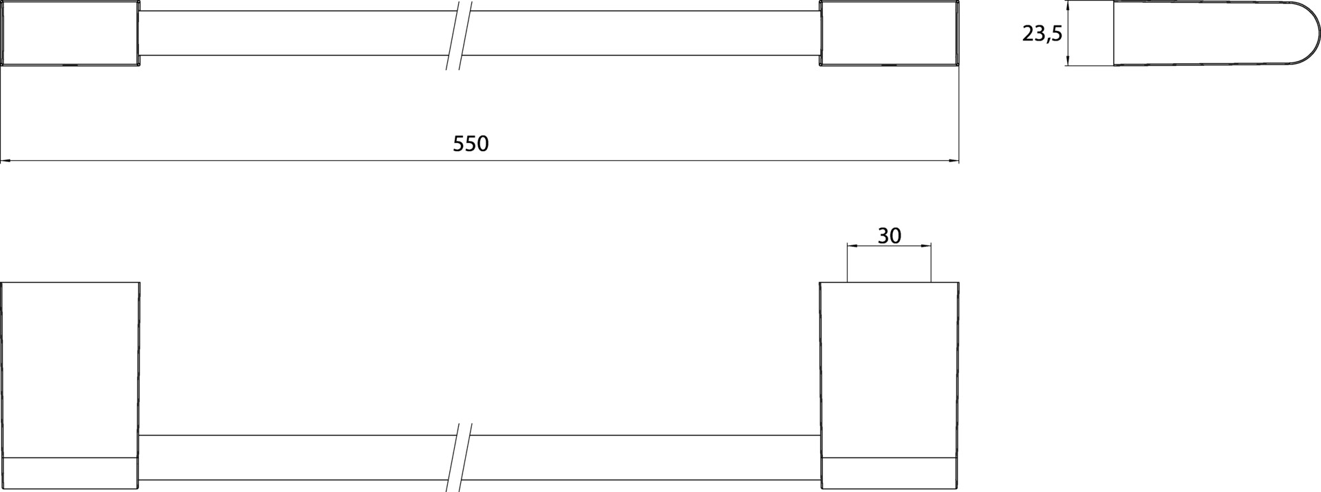 emco Handtuchhalter „flow“, Befestigung verdeckt, 1-armig 500 mm in chrom