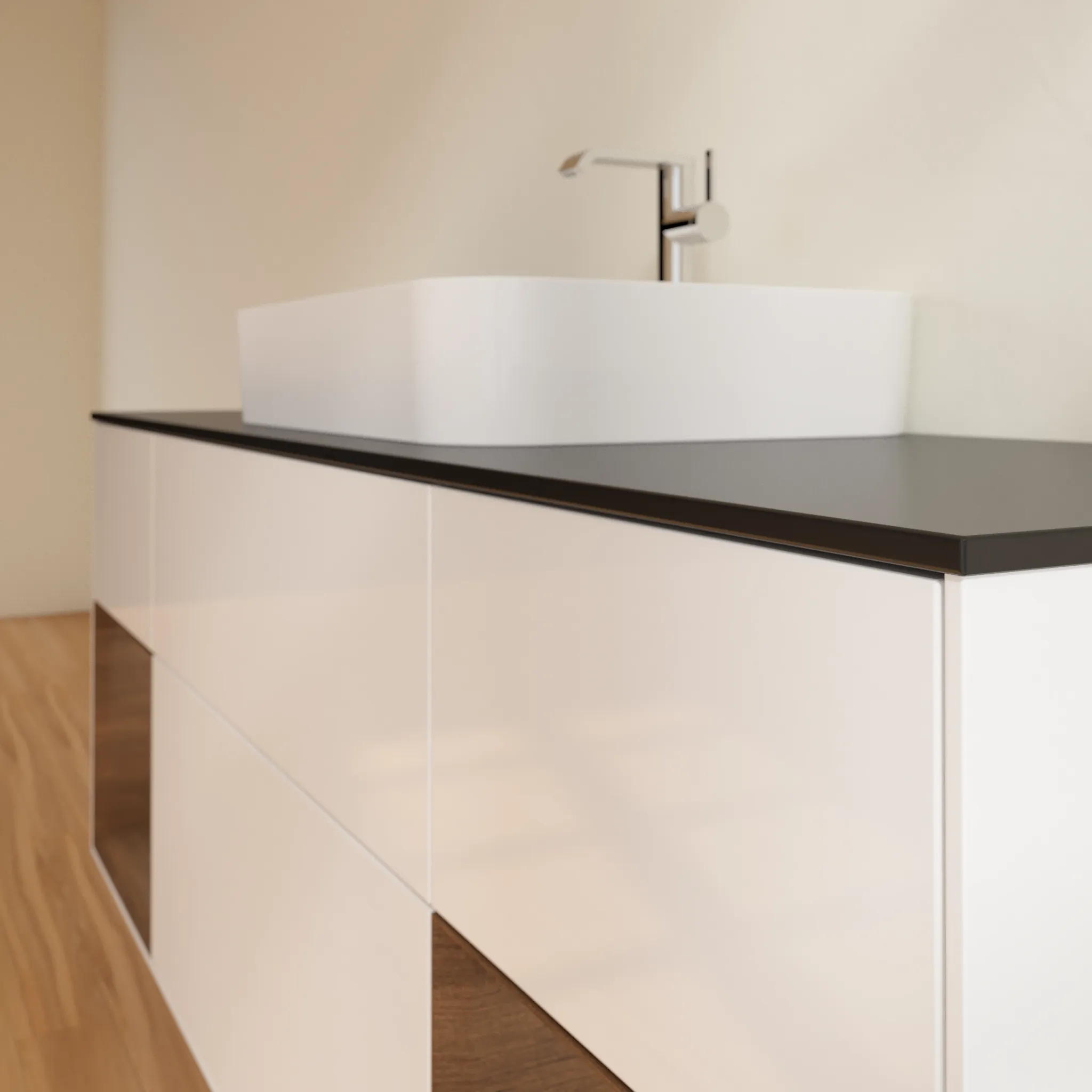 Villeroy & Boch Waschtischunterschrank „Finion“ für Schrankwaschtisch 1600 × 603 × 501 mm Glossy White Lacquer, für Becken mittig