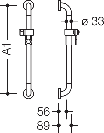 Brausehalterstange „Serie 801“ in Anthrazitgrau