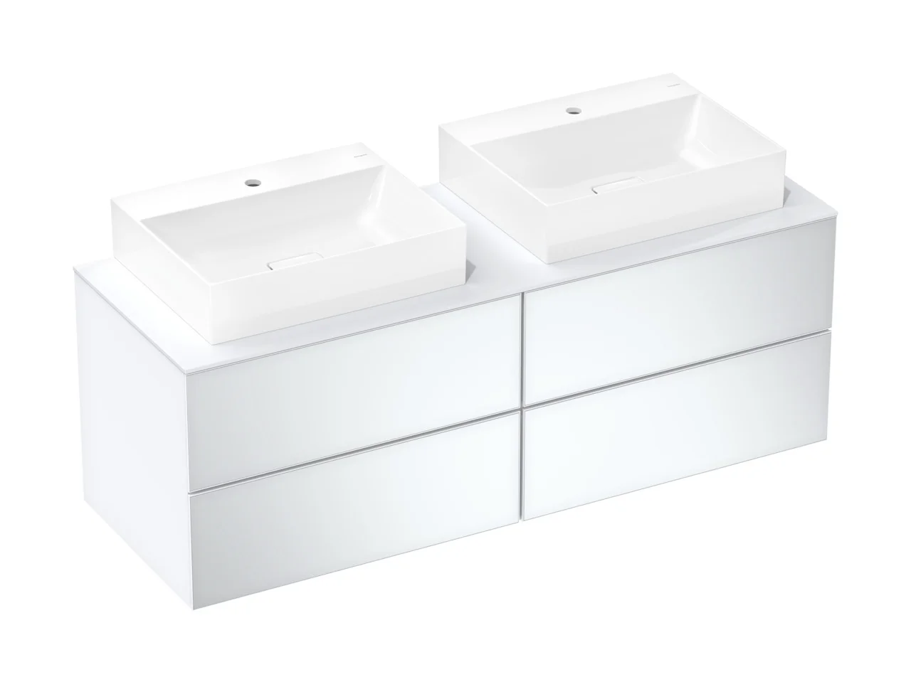 Hansgrohe Xevolos E Aufsatzwaschtisch, Keramik, 600x480 mm, glänzend, SmartClean, geschliffen, ohne Überlauf