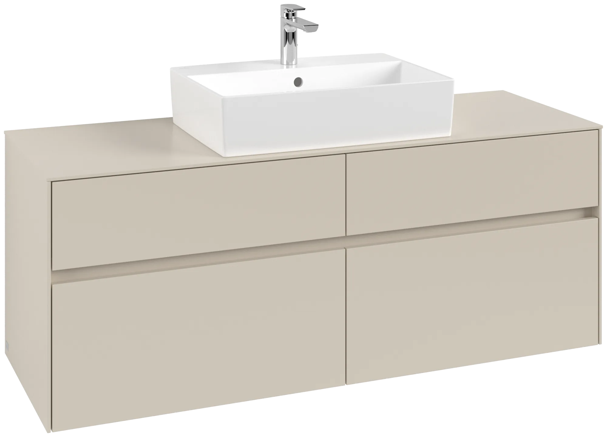 Villeroy & Boch Collaro Waschbeckenunterschrank C131B0, 1400 x 548 x 500 mm, mit LED-Beleuchtung, Cashmere Grey