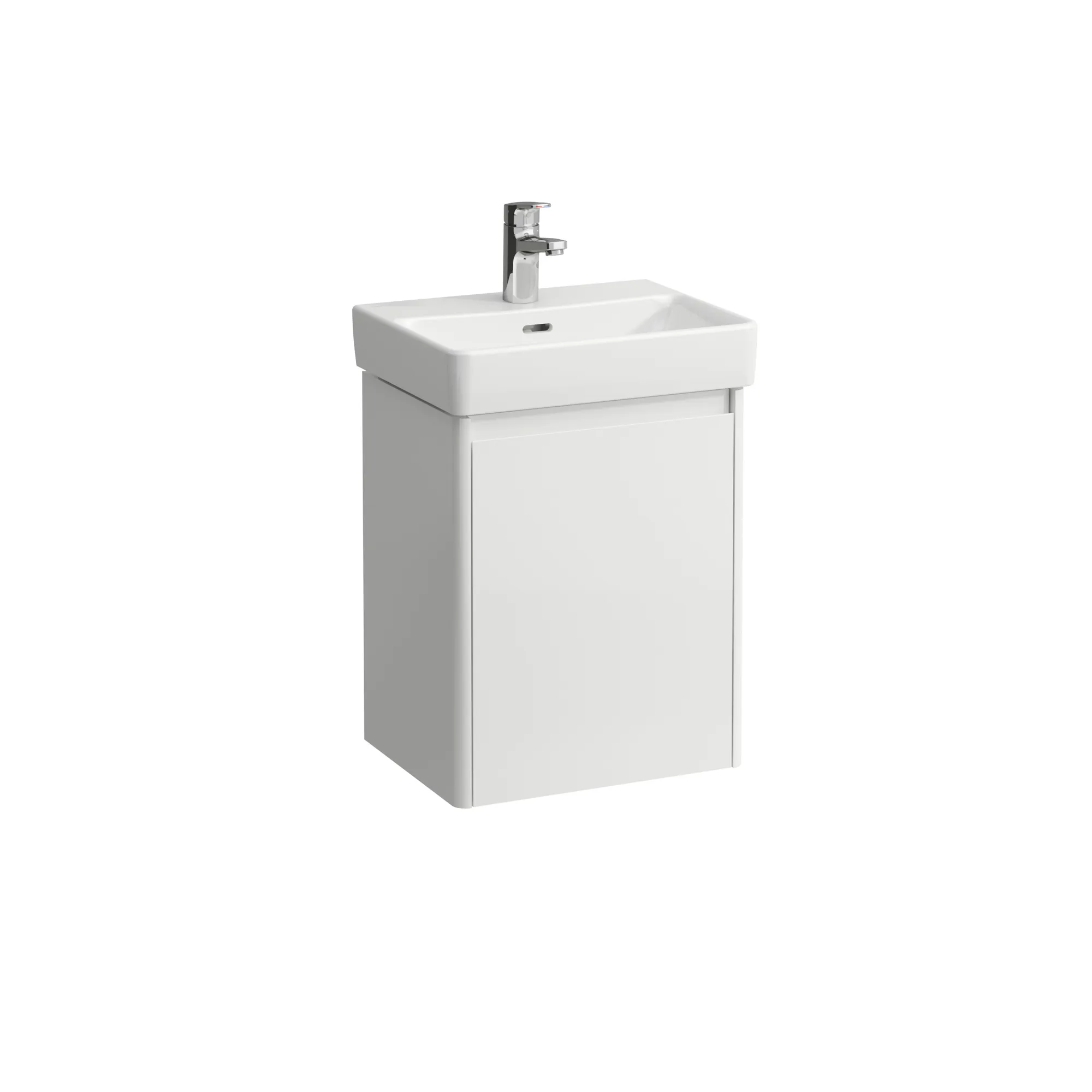 Waschtischunterbau BASE 2.0 für PRO S 320x422x515 1 Tür mit Griffmulde, Scharnier links für Waschtisch H815961 weiß matt