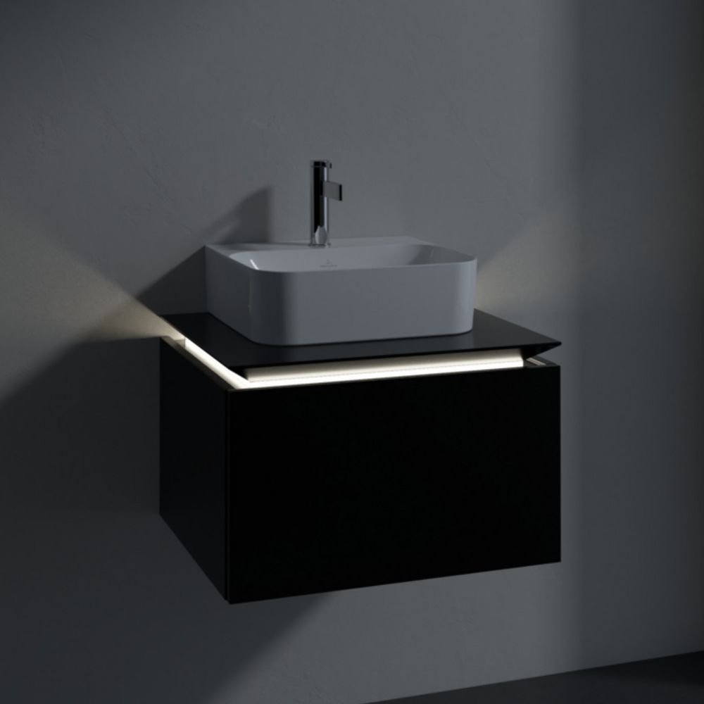 „Legato“ Waschbeckenunterschrank 60 × 38 × 50 cm inkl. LED-Beleuchtung, schwarz matt Sonderangebot „Legato“ Waschbeckenunterschrank 60 × 38 × 50 cm inkl. LED-Beleuchtung, schwarz matt Sonderangebot