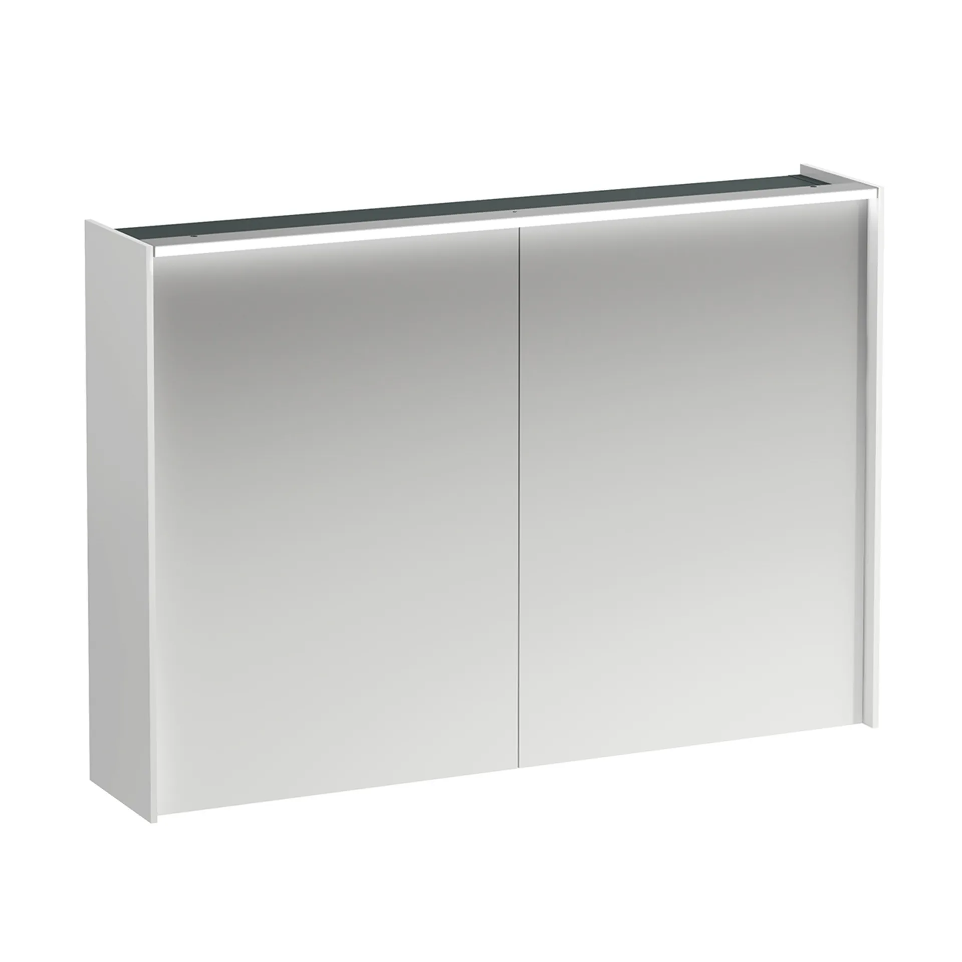 Spiegelschrank LANI LED-Beleuchtung horizontal mit Steckdose 715x1020x210 2 Türen 2 Glasfachböden weiß matt