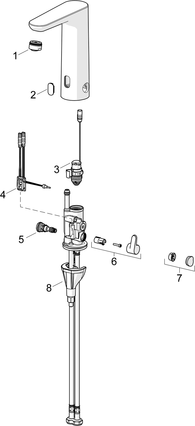Hansa Waschtischarmatur, elektronisch „Electra“ Ausladung 124 mm in Chrom Hansa Waschtischarmatur, elektronisch „Electra“ Ausladung 124 mm in Chrom
