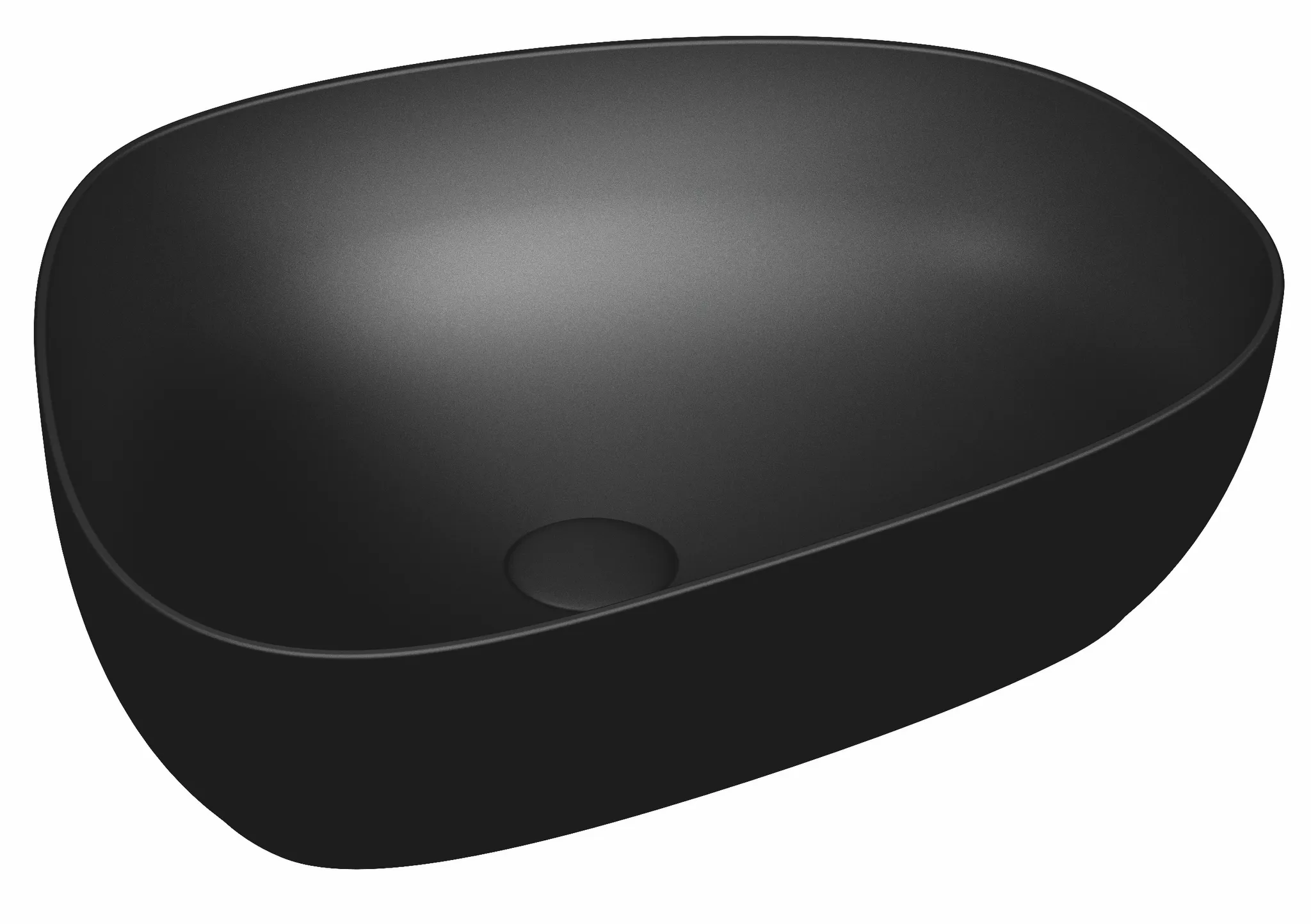 VitrA Outline Aufsatzschale asymmetrisch 55 x 43 cm CERAFINE Schwarz Matt