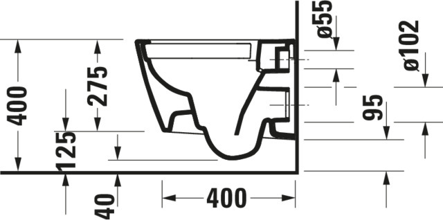 Wand-WC Viu Compact 480mm, Weiß Tiefspüler, rimless, Durafix