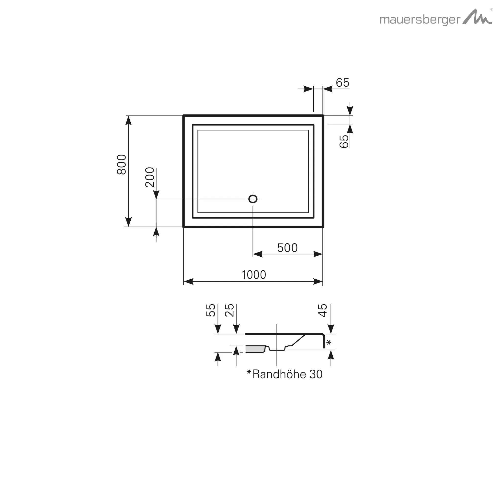 Mauersberger litop Acryl-Duschwannen-Einheit litop 100⁄80 1-teilig mit Dichtvlies, weiß Mauersberger litop Acryl-Duschwannen-Einheit litop 100⁄80 1-teilig mit Dichtvlies, weiß