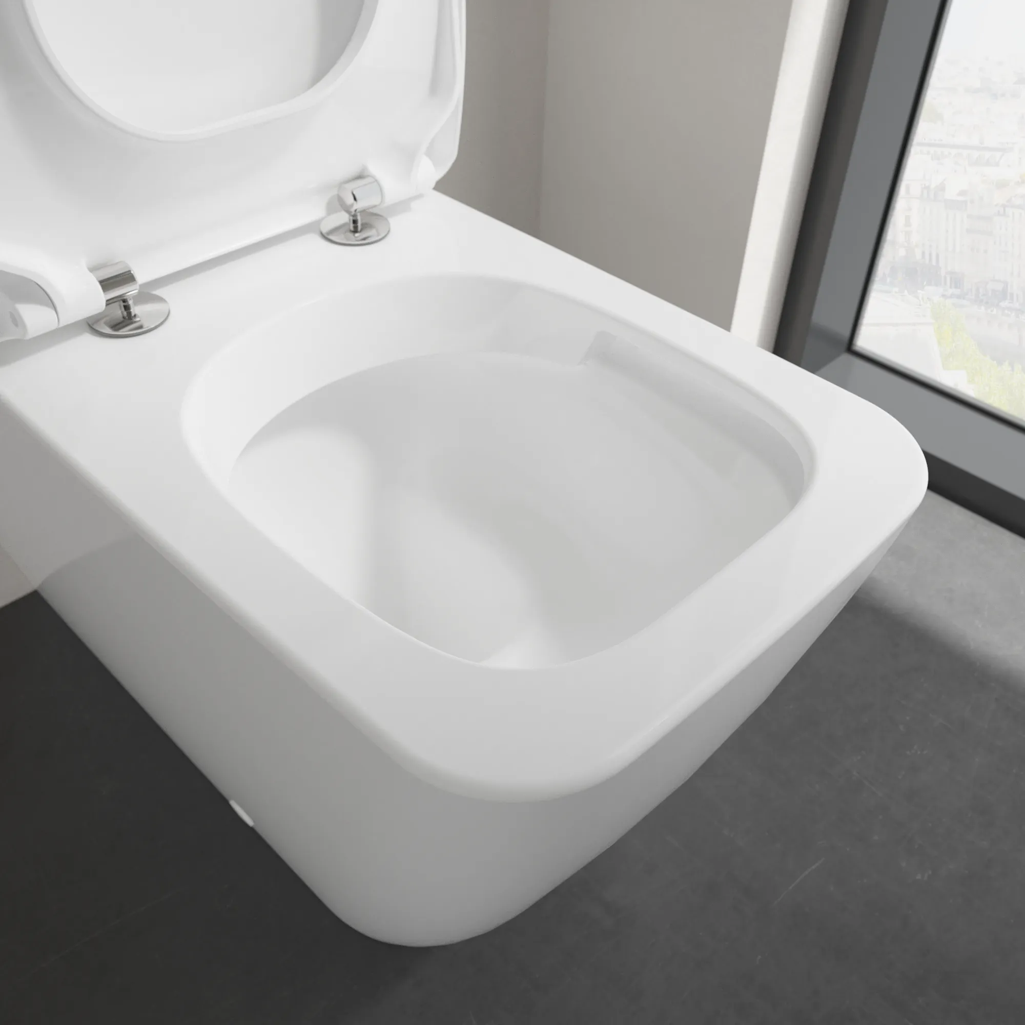 Stand-Tiefspül-WC für Kombination mit Spülkasten DirectFlush „Venticello“ bodenstehend, mit DirectFlush, spülrandlos, für Kombination mit Spülkasten 37 × 40 × 70 cm ohne Spülrand