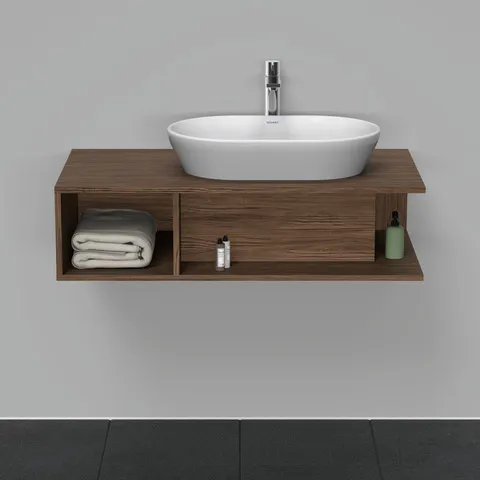 Duravit Waschtischunterschrank wandhängend „D-Neo“ 100 × 26 × 55 cm Nussbaum Dunkel