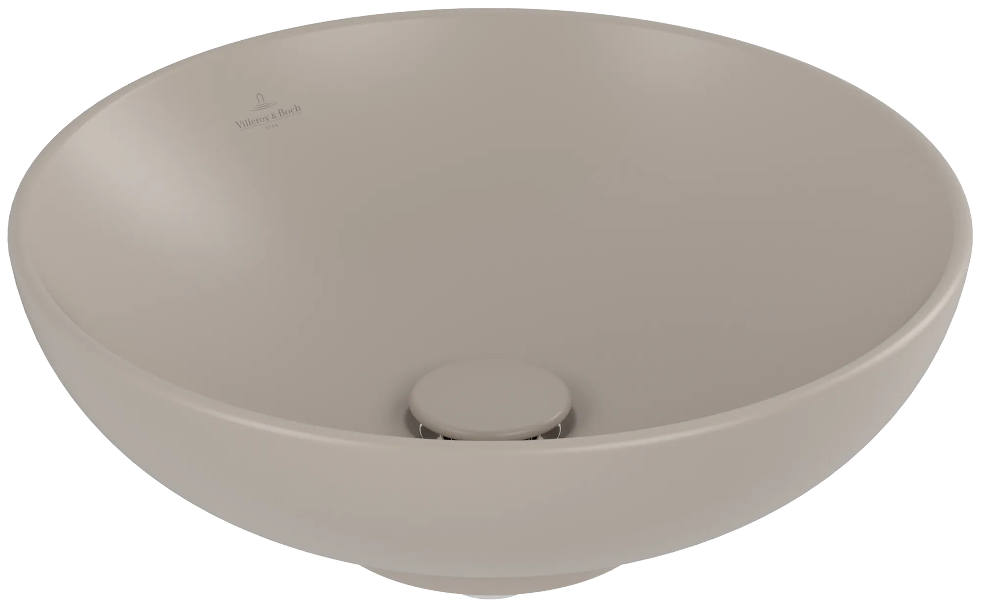 Villeroy & Boch Aufsatzwaschtisch aus TitanCeram „Loop & Friends“ ⌀ 420 mm, ohne Hahnlochbohrung in Almond Villeroy & Boch Aufsatzwaschtisch aus TitanCeram „Loop & Friends“ ⌀ 420 mm, ohne Hahnlochbohrung in Almond