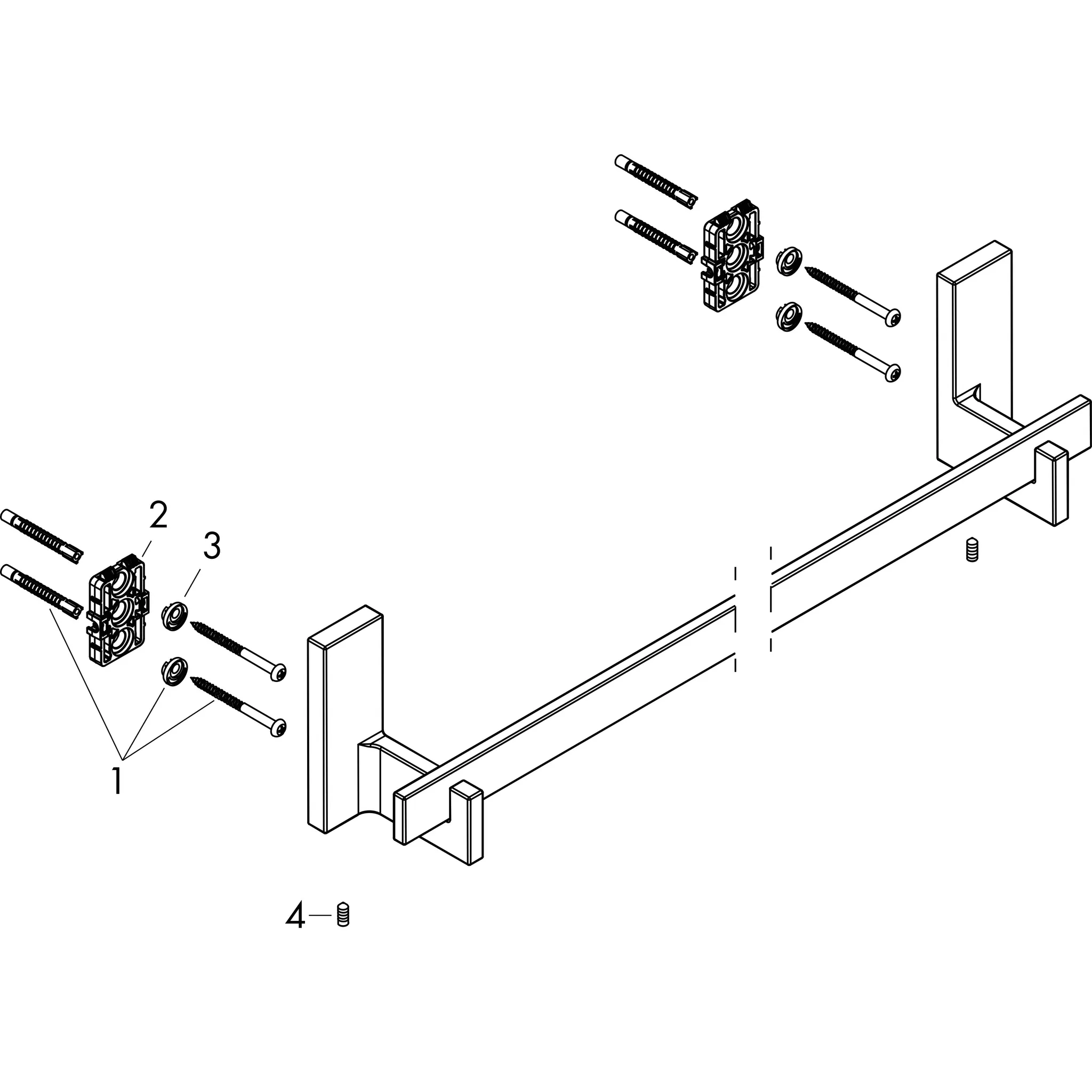 AXOR Universal Rectangular Badetuchhalter 800 mm Chrom AXOR Universal Rectangular Badetuchhalter 800 mm Chrom