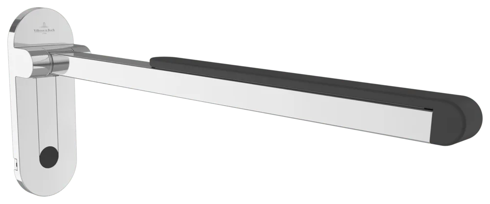 Villeroy & Boch ViCareDESIGN Klappgriff, Aluminium, Soft Touch-Auflage, Easy-Click, verchromter Edelstahl