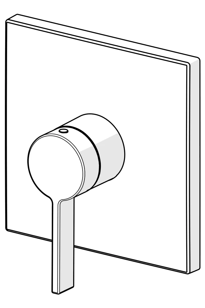HansaLOFT Duscharmatur, Einhebelmischer Fertigmontageset für Brausebatterie, Rosette eckig Chrom HansaLOFT Duscharmatur, Einhebelmischer Fertigmontageset für Brausebatterie, Rosette eckig Chrom