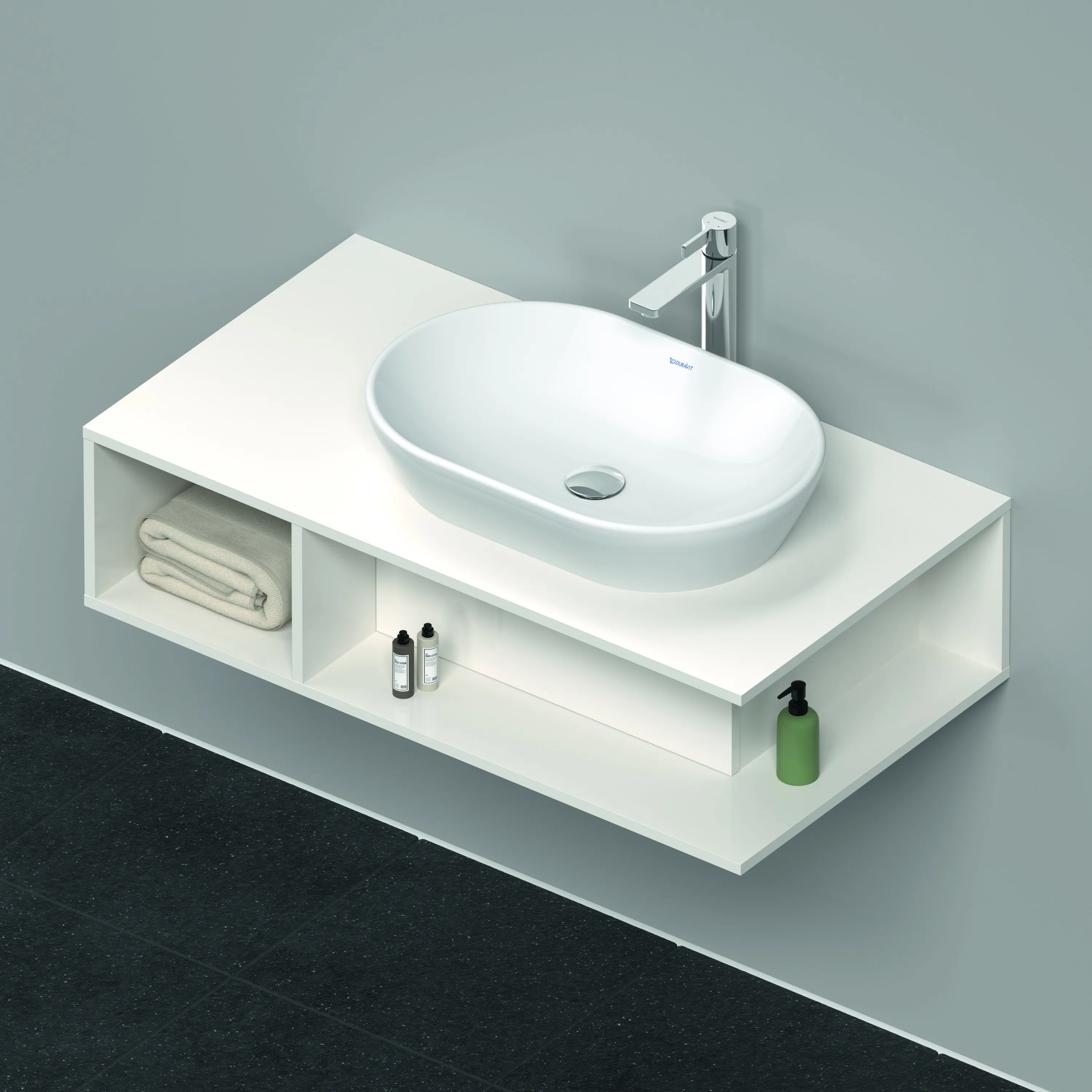 Duravit Waschtischunterschrank wandhängend „D-Neo“ 100 × 26 × 55 cm Weiß Hochglanz