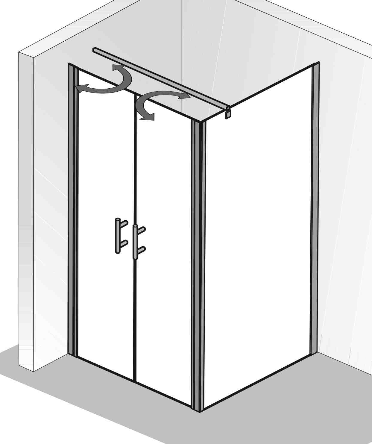 HSK gerahmte Seitenwand für Pendeltür „Favorit Nova“ Glas Mattierung mittig (65 cm), Profile Alu Silber-matt, für 1000 mm, H: 1950 mm HSK gerahmte Seitenwand für Pendeltür „Favorit Nova“ Glas Mattierung mittig (65 cm), Profile Alu Silber-matt, für 1000 mm, H: 1950 mm