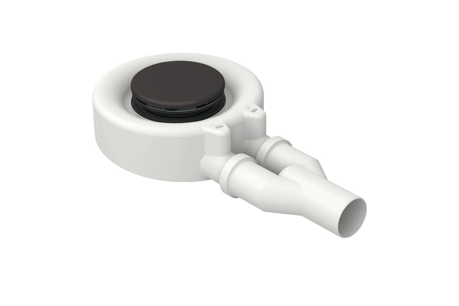 Bette Ablaufgarnitur BetteScope smoke Antirutsch Pro - seitlicher Ab- und Überlauf für Duschfläche/Duschwanne, 0,85 l/s, 370x210x80 mm, Kunststoff, glasierter Titan-Stahl