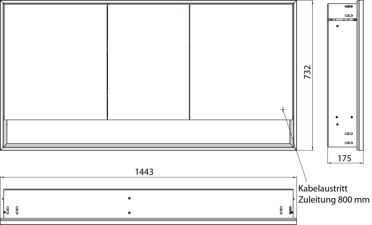 emco Spiegelschrank „loft“ 144,3 × 73,3 × 17,5 cm