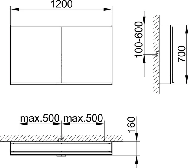 KEUCO Wandvorbau Spiegelschrank 2-türig „Royal Modular 2.0“ in Silber (eloxiert), Aufputz, mit Beleuchtung, mit Steckdosen 1200 × 700 × 160 mm KEUCO Wandvorbau Spiegelschrank 2-türig „Royal Modular 2.0“ in Silber (eloxiert), Aufputz, mit Beleuchtung, mit Steckdosen 1200 × 700 × 160 mm