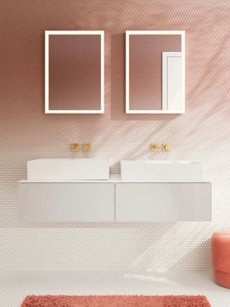 Hansgrohe Xarita E Spiegel mit LED-Beleuchtung, IR-Sensor, Mattweiß, 500 x 700 mm, Wandmontage