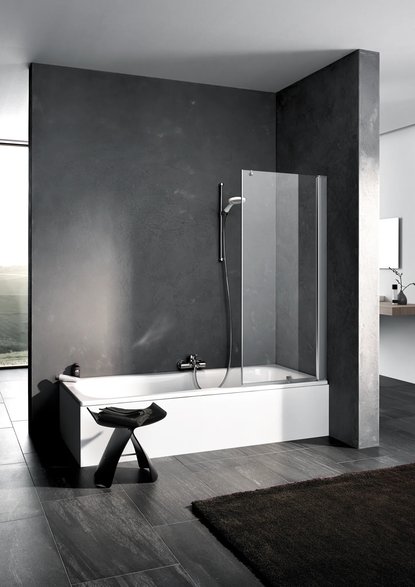 Kermi Duschdesign Badewannenaufsatz Pendelflügel rechts „PEGA“ Glas Klar, Profile Silber Hochglanz, BV: 740 – 765 mm H: 1500 mm Kermi Duschdesign Badewannenaufsatz Pendelflügel rechts „PEGA“ Glas Klar, Profile Silber Hochglanz, BV: 740 – 765 mm H: 1500 mm
