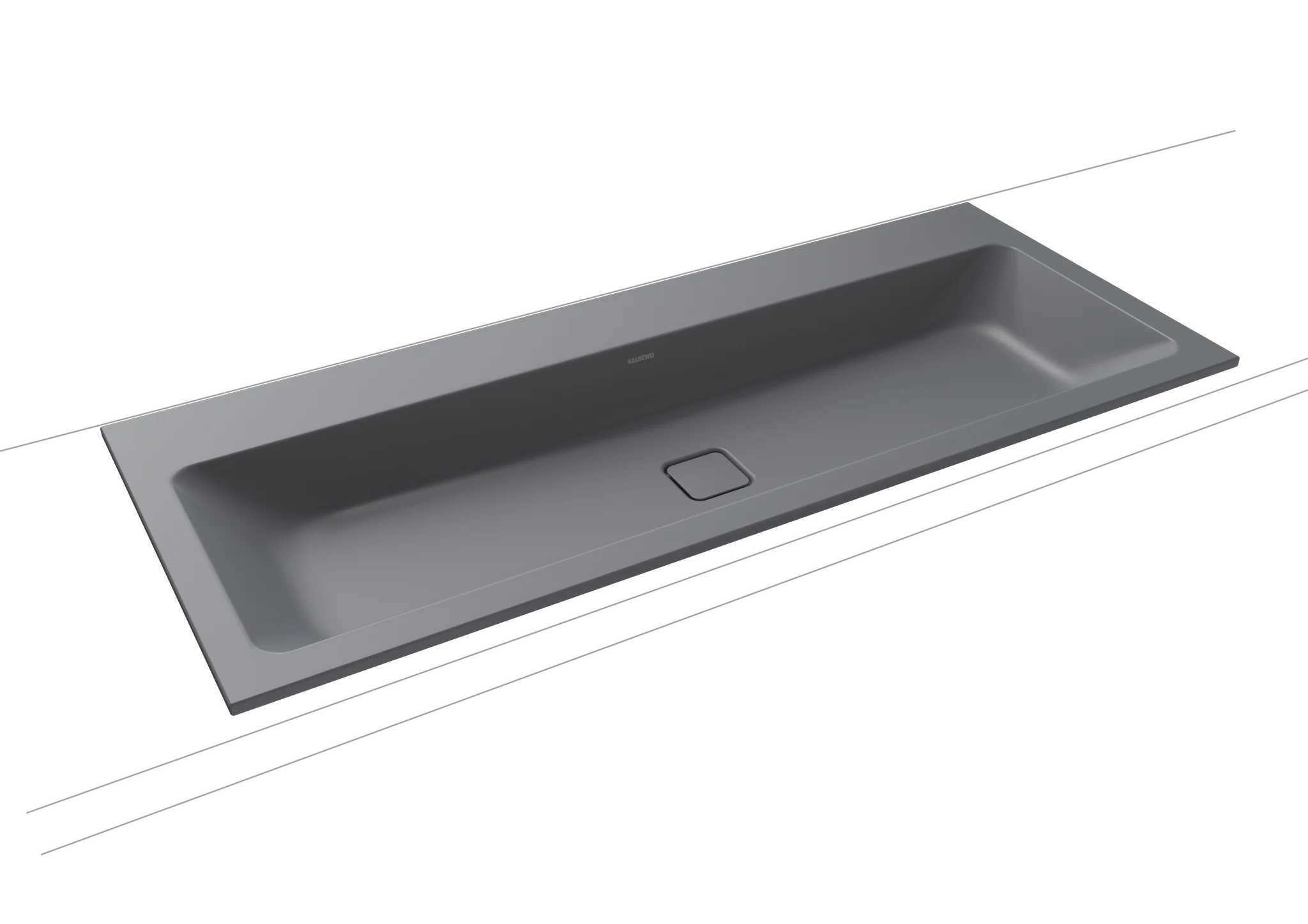 Kaldewei CONO Einbauwaschtisch, 1200x500 mm, cool grey 70, Perl-Effekt, Antidröhn, 3er Hahnlochbohrung, ohne Überlauf Kaldewei CONO Einbauwaschtisch, 1200x500 mm, cool grey 70, Perl-Effekt, Antidröhn, 3er Hahnlochbohrung, ohne Überlauf
