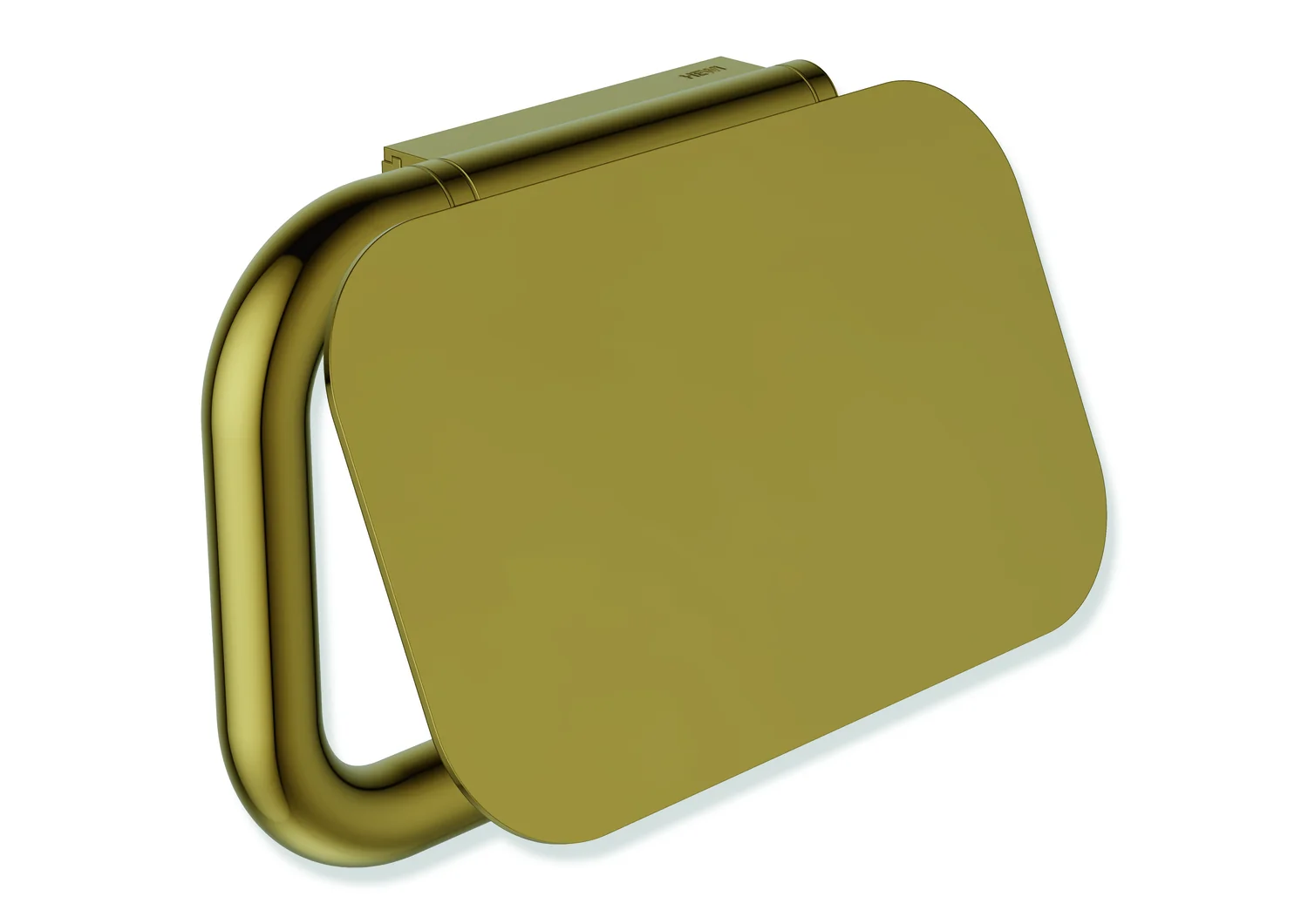 HEWI WC-Papierhalter mit Deckel Serie 480, PVD gold glänzend, 158 mm breit, 105 mm hoch, Durchmesser 15 mm