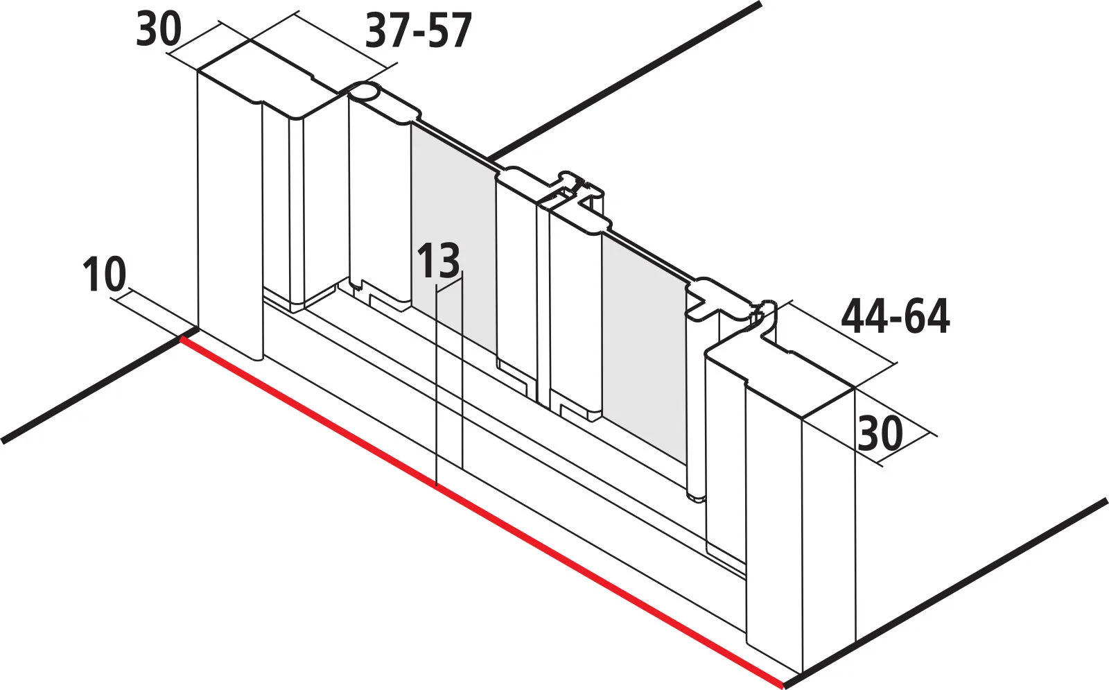 Kermi Duschdesign IBIZA 2000 Falttür, 1750x700 mm, Silber Mattglanz
