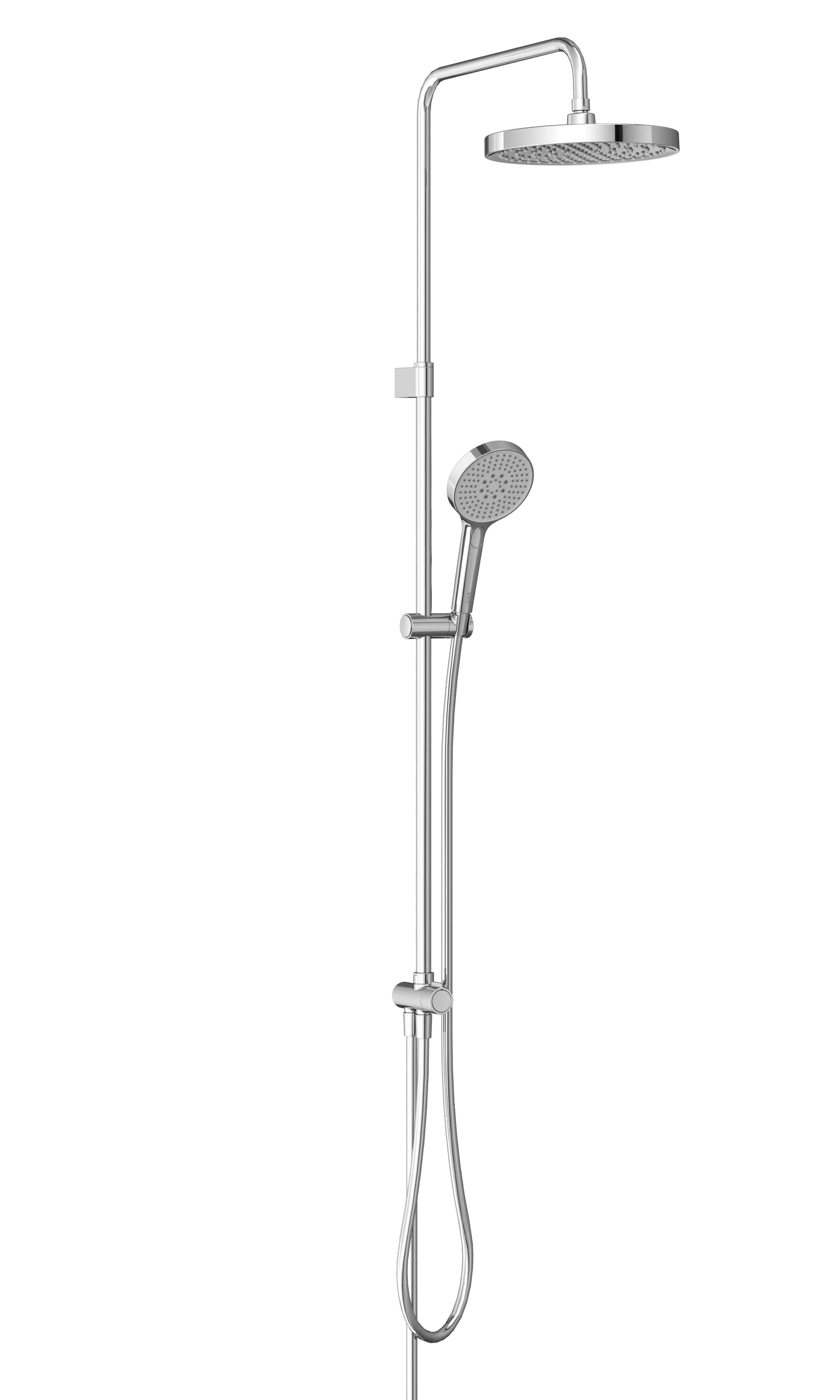 VitrA Core Round Duschsystem Chrom, Wandmontage, Kopf- und Handbrause, Höhe 350 mm, Bohrlochabstand 835 mm