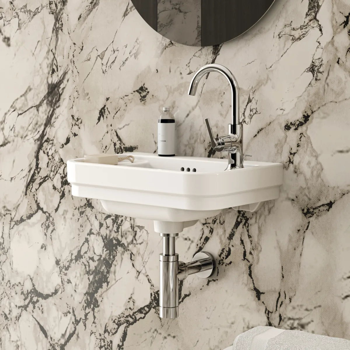 Waschbecken „Calla“ 50 × 32 × 18 cm, Hahnlochposition rechts Waschbecken „Calla“ 50 × 32 × 18 cm, Hahnlochposition rechts