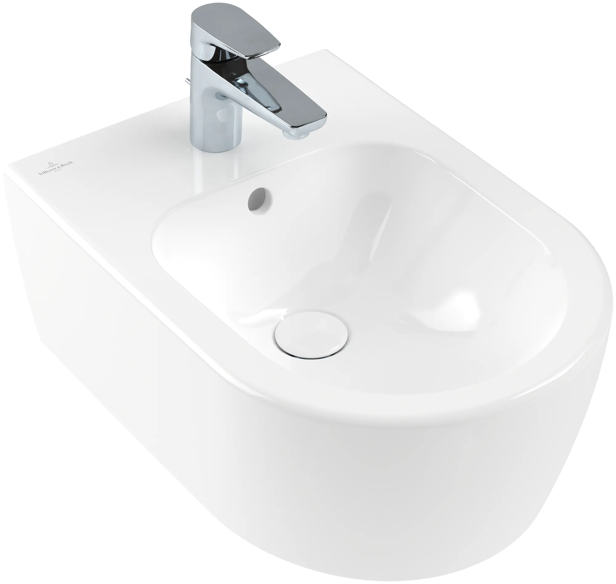 Bidet „Avento“, mit Überlauf, Befestigung verdeckt 37 × 21,5 × 53 cm in Weiß Alpin