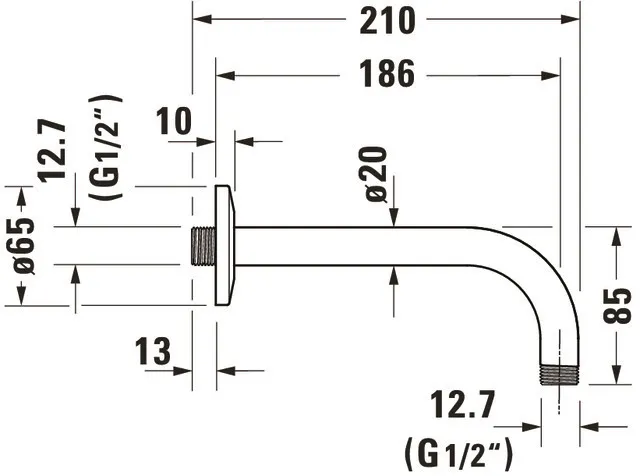 Brausegarnitur Brausen und Zubehör Brausearm „ZubehörArmaturen“ in Chrom